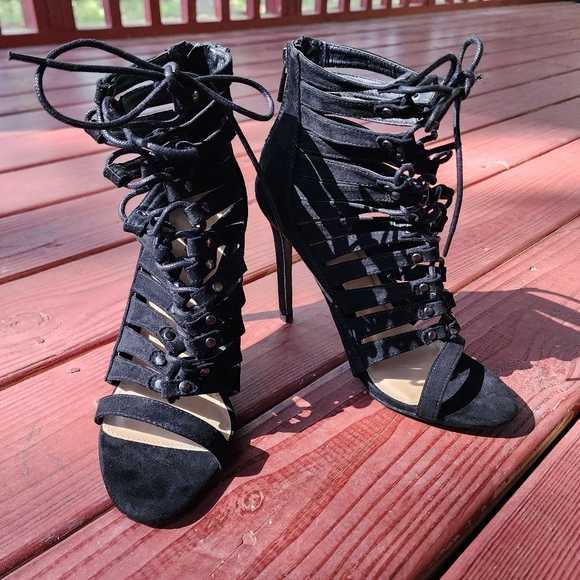 👠JustFab Lace Up High Heel Shoes 👠 - Picture 2 of 13